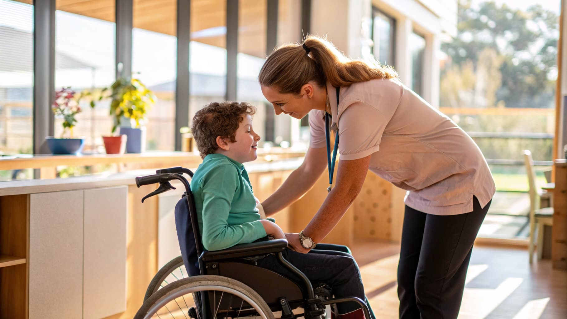 Behaviour support practitioner working calmly with an NDIS participant