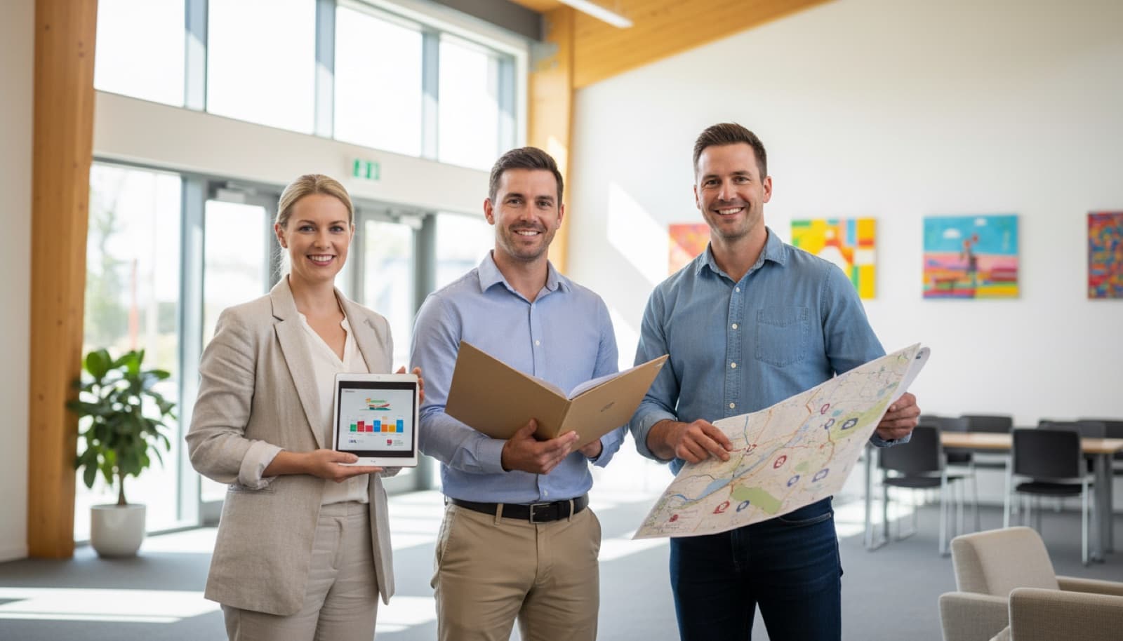 Three NDIS professionals - a plan manager, support coordinator and local area coordinator - shown in a simple side-by-side illustration